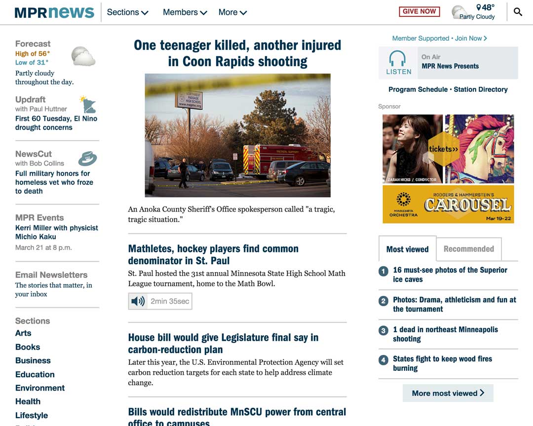 mpr news homepage